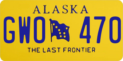 AK license plate GWO470