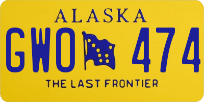 AK license plate GWO474