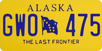 AK license plate GWO475