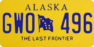 AK license plate GWO496