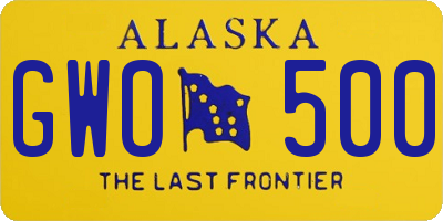 AK license plate GWO500