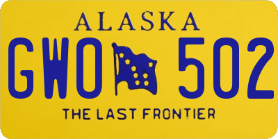 AK license plate GWO502