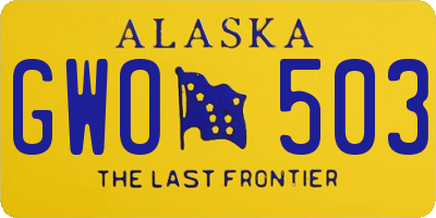 AK license plate GWO503
