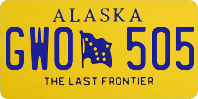 AK license plate GWO505