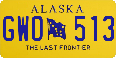 AK license plate GWO513