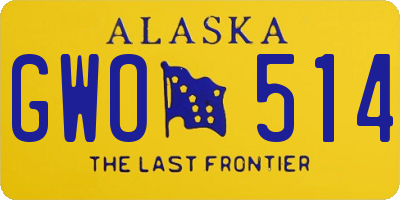 AK license plate GWO514