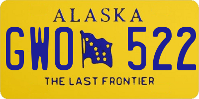 AK license plate GWO522