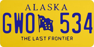 AK license plate GWO534