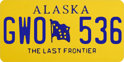 AK license plate GWO536