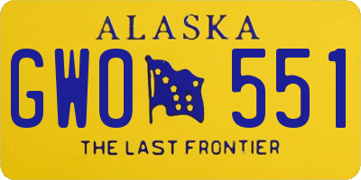 AK license plate GWO551