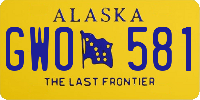 AK license plate GWO581