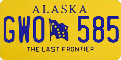 AK license plate GWO585