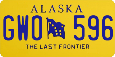 AK license plate GWO596