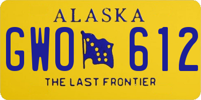AK license plate GWO612