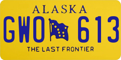AK license plate GWO613