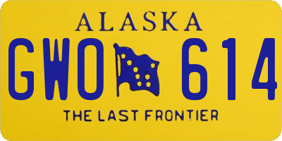 AK license plate GWO614