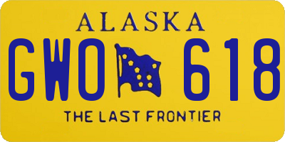 AK license plate GWO618