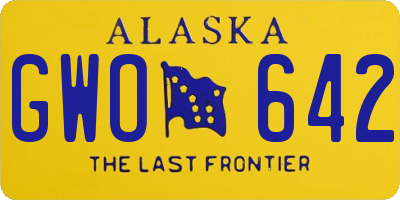 AK license plate GWO642