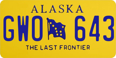 AK license plate GWO643