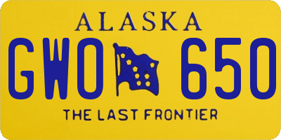 AK license plate GWO650