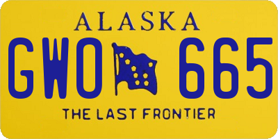 AK license plate GWO665