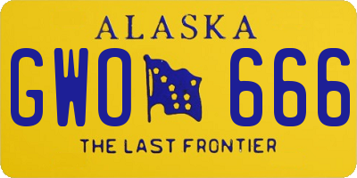 AK license plate GWO666