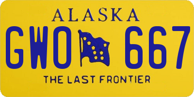 AK license plate GWO667