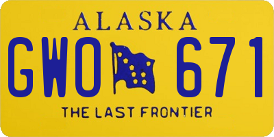AK license plate GWO671