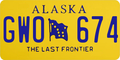 AK license plate GWO674