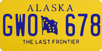 AK license plate GWO678