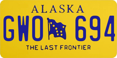 AK license plate GWO694