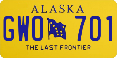 AK license plate GWO701
