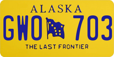 AK license plate GWO703