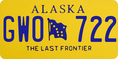 AK license plate GWO722