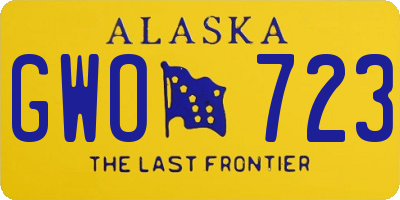 AK license plate GWO723