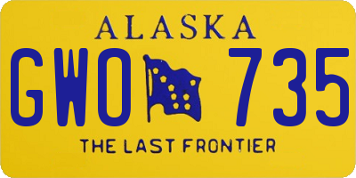 AK license plate GWO735