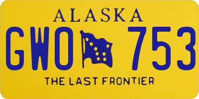 AK license plate GWO753