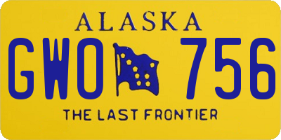 AK license plate GWO756