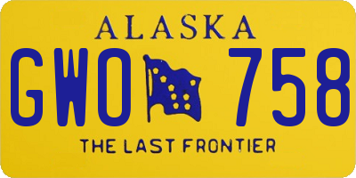 AK license plate GWO758