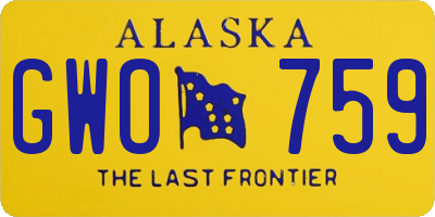 AK license plate GWO759