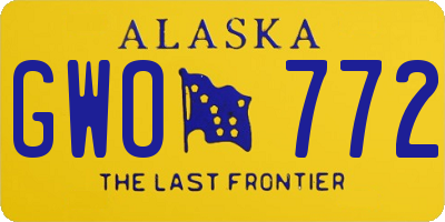 AK license plate GWO772