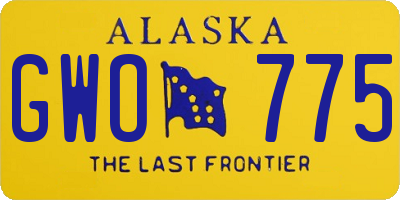 AK license plate GWO775