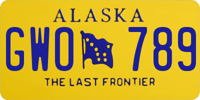 AK license plate GWO789