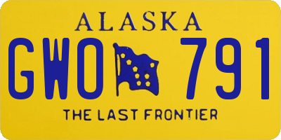 AK license plate GWO791