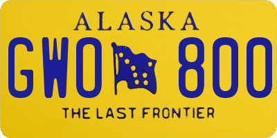 AK license plate GWO800