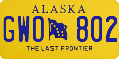 AK license plate GWO802