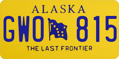 AK license plate GWO815