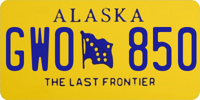 AK license plate GWO850