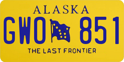 AK license plate GWO851