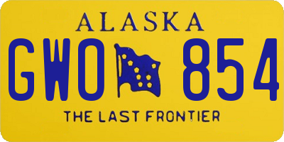 AK license plate GWO854